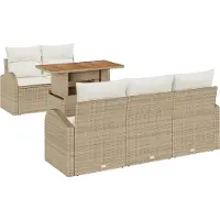 vidaXL Tuinbank Set 6 st beige en crèmekleurig