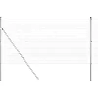 vidaXL gelast draadhek met grondbevestiging 50 x 1 m Zilverkleurig