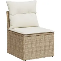 vidaXL Tuinbank Set 7 st Beige poly rattan