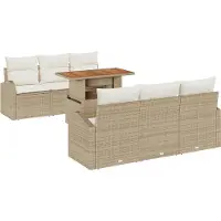 vidaXL Tuinbank Set 7 st beige en crèmekleurig