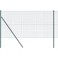 vidaXL gelast draadhek met grondbevestiging 25 x 1,4 m Groen Mesh