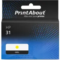 PrintAbout Huismerk HP 31 (1VU28AE) Inktcartridge Geel