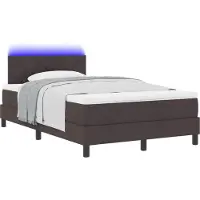 vidaXL Boxspring bed met hoofdeinde Donkerbruin 120 x 190 cm Stof