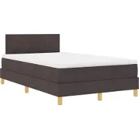 vidaXL LED Box Spring Bed met hoofdeinde Donkerbruin 120 x 200 cm Stof
