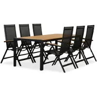 LUX outdoor living Manchester Natural/Norali antraciet dining tuinset | 6 personen | polywood + textileen | 205cm