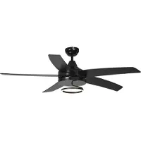 QAZQA Plafondventilator zwart 132cm incl. LED met afstandsbediening - Cool Anello