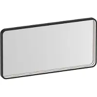 Brauer Sapphire Spiegel 80x40cm Rechthoekig Afgerond - Directe LED Verlichting - Mat Zwart - Aluminium, Glas - Rechthoekig - Spiegels, Badkamerspiegels - 8720724515773