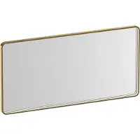 Brauer Sapphire Spiegel 120x60cm Rechthoekig Afgerond - Directe LED Verlichting - Geborsteld Goud PVD - Aluminium, Glas - Rechthoekig - Spiegels, Badkamerspiegels - 8720724515674