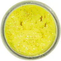 Berkley PowerBait Natural Glitter Trout Dough | 50g Garlic SS Yellow Glitter