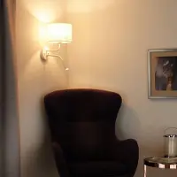 Duolla Wandlamp Roller, crème / amber, Slaapkamer, Textiel / Stof / Zijde, Wandlamp
