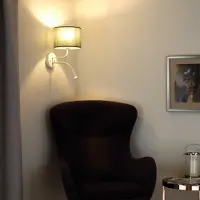 Duolla Wandlamp Roller, groen, Slaapkamer, Textiel / Stof / Zijde, Wandlamp