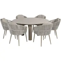 4SO Eva Donato dining tuinset 160xH75 cm 7 delig keramiek latte