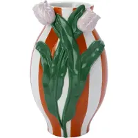 Intratuin Vaas Lexi Groen / Oranje / Wit 16,5 X 16,5 X 28,5 Cm