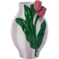 Intratuin Vaas Lexi Roze / Groen / Wit 16,6 X 15,6 X 24 Cm