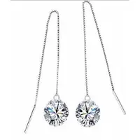 Charme Bijoux Zilver- Doorsteek -schitterende-10 cm- oorbellen-