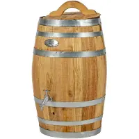 Barrelatelier Regenton 'CLEAR' 50 l. geolied, incl. los deksel met handvat, chromen kraantje / Houten regenton / Nieuw