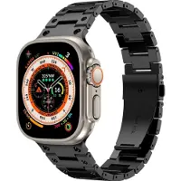 Mobigear Stalen Watch bandje geschikt voor Apple Watch Bandje Vouwsluiting | Amsterdam - 49/46/45/44 mm - Zwart