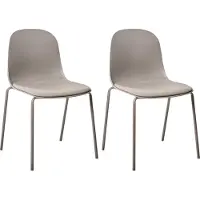 Beliani DORR - Vergaderstoel set van 2 - Taupe - Kunststof