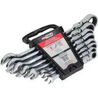 AWTOOLS Klucenset - Verstelbare Ratelsleutels - 8-delige Set - CrV Staal - 8-22mm