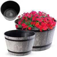 Kadax Merkloze Ronde Plantenbak 30cm - Stijlvolle Buiten- en Binnendecoratie