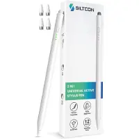 Siltcon Stylus Pen 2-in-1 - Universeel - Styluspennen - Stylus pen tablet - Palm rejection - luxe opberghoes - Geschikt voor alle touchscreen apparaten - 4 extra punten