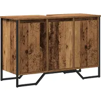 vidaXL Wastafel kabinet voor de badkamer Oud Hout 91 x 35 x 60 cm