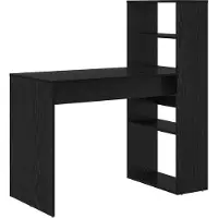 vidaXL Bureau Zwart Eiken Bewerkt hout 113 x 54 x 120 cm