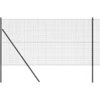 vidaXL gelast draadhek met grondbevestiging 50 x 1,2 m Grijs Mesh