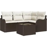vidaXL Tuinbank Set Bruin poly rattan