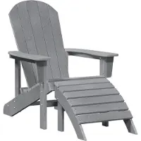 vidaXL Adirondack-stoel Lichtgrijs 82 x 74 x 92 cm HDPE