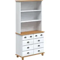 vidaXL Hutch met lade ASKIM Wit 91 x 40 x 184 cm Massief grenenhout