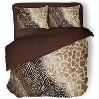 Eleganzzz Dekbedovertrek Micropercal Wilderness Chic - brown 200x200/220cm