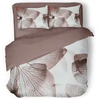 Eleganzzz Dekbedovertrek Micropercal Blossom Dreams - taupe 200x200/220cm