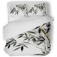 Eleganzzz Dekbedovertrek Micropercal Silent Leaves - white 240x200/220cm