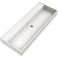 Brauer Gravity Wastafel 120x46cm - Mineraalmarmer - Zonder Kraangat - Wit - 8720724515513 - Rechthoekig - Wastafels, Meubelwastafels