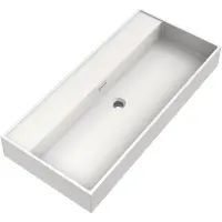 Brauer Gravity Wastafel 100x46cm - Mineraalmarmer - Zonder Kraangat - Wit - 8720724515483 - Rechthoekig - Wastafels, Meubelwastafels