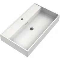 Brauer Gravity Wastafel 80x46cm - Mineraalmarmer - 1 Kraangat - Wit - 8720724515476 - Rechthoekig - Wastafels, Meubelwastafels