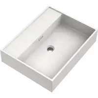 Brauer Gravity Wastafel 60x46cm - Mineraalmarmer - Zonder Kraangat - Wit - 8720724515445 - Rechthoekig - Wastafels, Meubelwastafels