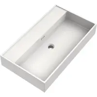 Brauer Gravity Wastafel 80x46cm - Mineraalmarmer - Zonder Kraangat - Wit - 8720724515469 - Wastafels, Meubelwastafels