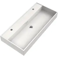 Brauer Gravity Wastafel 100x46cm - Mineraalmarmer - 2 Kraangaten - Wit - 8720724515506 - Rechthoekig - Wastafels, Meubelwastafels