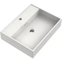 Brauer Gravity Wastafel 60x46cm - Mineraalmarmer - 1 Kraangat - Wit - 8720724515452 - Rechthoekig - Wastafels, Meubelwastafels