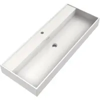 Brauer Gravity Wastafel 120x46cm - Mineraalmarmer - 1 Kraangat - Wit - 8720724515520 - Rechthoekig - Wastafels, Meubelwastafels