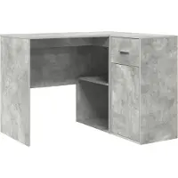 vidaXL Hoekbureau met lade met plank Beton Grijs 102 x 88 x 75 cm