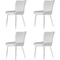 Merax Fluwelen eetkamerstoelen - set van 4 - woonkamer - slaapkamer - loungestoel met vier gouden metalen poten - lendensteun - grijs