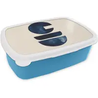 MuchoWow Broodtrommel Blauw - Lunchbox Vormen - Blauw - Abstract - Brooddoos 18x12x6 cm - Brood lunch box - Broodtrommels voor kinderen en volwassenen