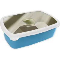 MuchoWow Broodtrommel Blauw - Lunchbox Matcha - Glas - Groen - Minimalistisch - Brooddoos 18x12x6 cm - Brood lunch box - Broodtrommels voor kinderen en volwassenen