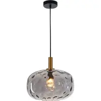 Fantasia Astrid maxi hanglamp E27 goud met asgrijs glas