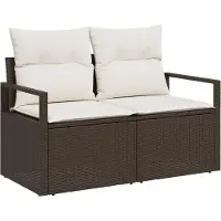 vidaXL Bankstel 6 st Bruin poly rattan