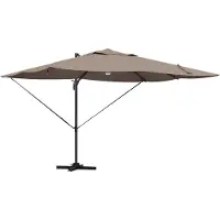 vidaXL Parasol 351 x 250 x 253 cm Polyester en Aluminium Taupe