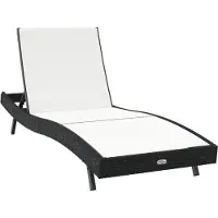 vidaXL Ligstoel Zwart en Wit 197 x 70 x 82 cm poly rattan